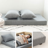 マットレス用カバー＆まくらにもなるクッション2個セット 幅65cm コンパクトショート コンパクトマットレス専用 ごろ寝 シーツ 枕 洗い替え