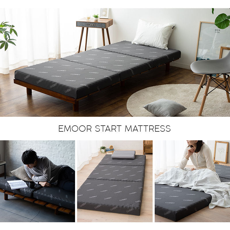 ★新品未開封【EMOOR START】 高反発 オーバーレイマットレス★ オーバーレイマットレス トッパー 高反発 消臭 収納ケース付き