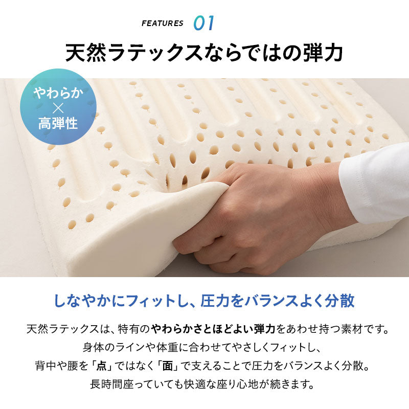 Well Doctor ウェルドクター 腰プロテクター ラテックス 背もたれクッション ランバーサポート 腰枕 腰当て 背当て 固定バンド付き