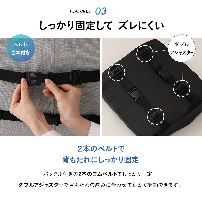 Well Doctor ウェルドクター 腰プロテクター ラテックス 背もたれクッション ランバーサポート 腰枕 腰当て 背当て 固定バンド付き