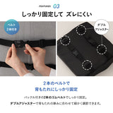 Well Doctor ウェルドクター 腰プロテクター ラテックス 背もたれクッション ランバーサポート 腰枕 腰当て 背当て 固定バンド付き