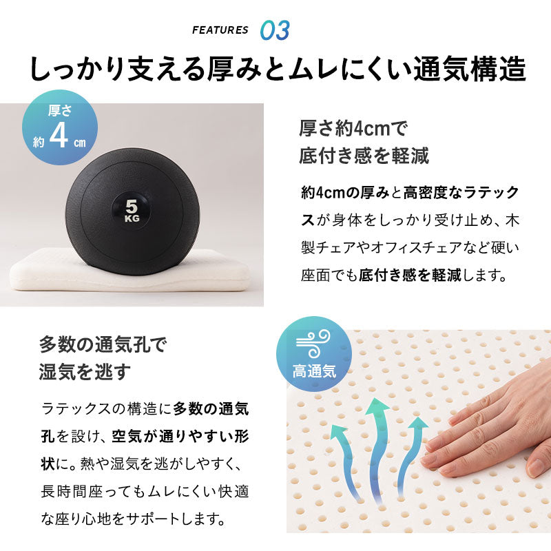 Well Doctor ウェルドクター ヒッププロテクター ラテックス シートクッション イス用クッション 座布団 チェアパッド お尻 滑り止め付き