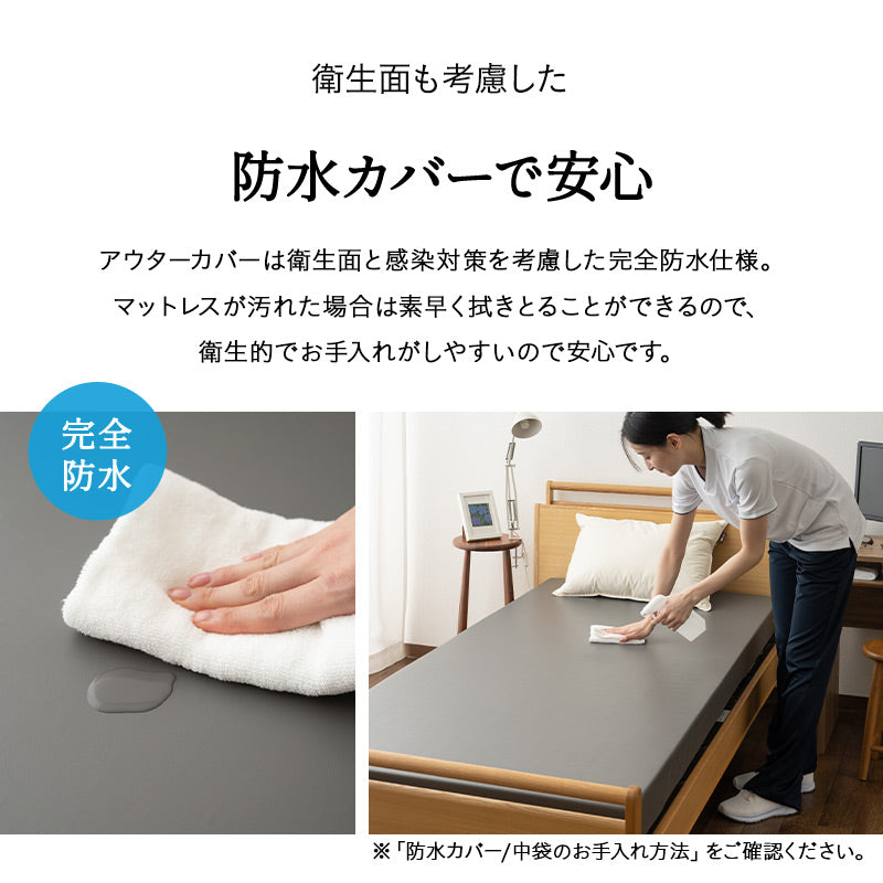 介護用 完全防水 マットレス 幅83cm 幅91cm 電動ベッド対応 人工皮革