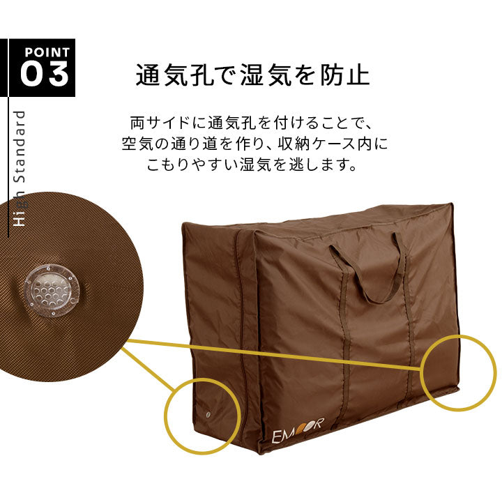 布団セット収納ケース ハイスタンダード 4点セット (掛け布団・敷き布団・枕・毛布1枚程度対応) 持ち手付き 通気孔付き バッグ