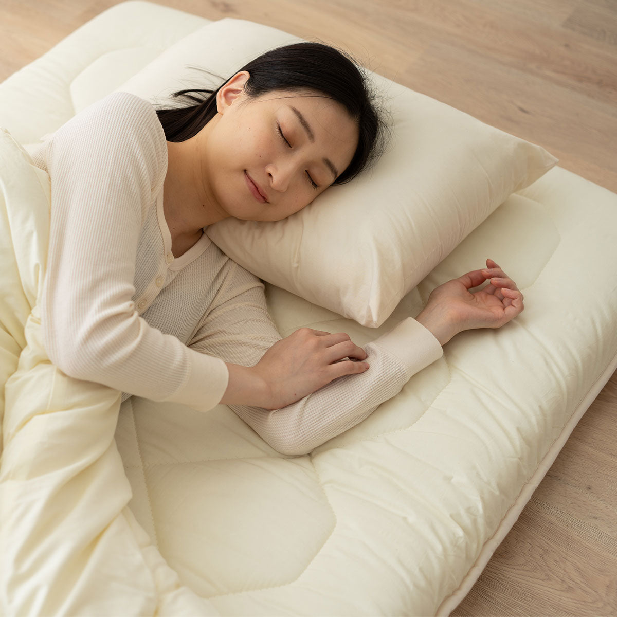 日本製 5層構造 極厚敷き布団 「リーベル」 セミダブルサイズ│布団