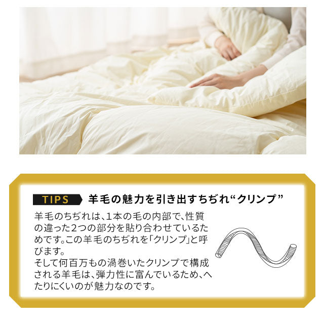 掛け布団 セミダブル 羊毛 ウール 吸湿 抗菌 防臭 防ダニ │ 寝具