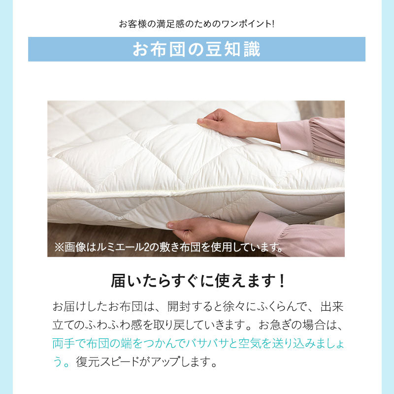 ベッド用 布団8点セット ダブル （掛け布団・ベッドパッド・枕×2・掛け布団カバー・ボックスシーツ・枕カバー×2） 日本製 掛け敷き枕 カバー付き