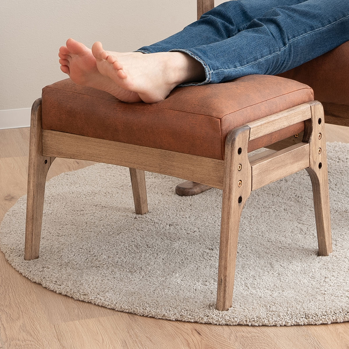 エムール　高さ調整機能付きオットマンスツール 楽天市場】【完成品】 エムール オットマン スツール 高さ調節