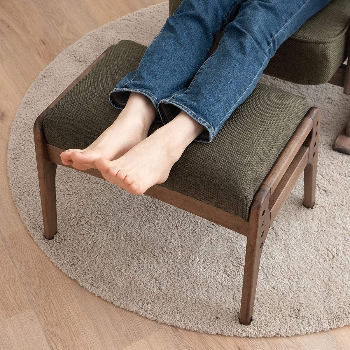 エムール　高さ調整機能付きオットマンスツール 楽天市場】【完成品】 エムール オットマン スツール 高さ調節