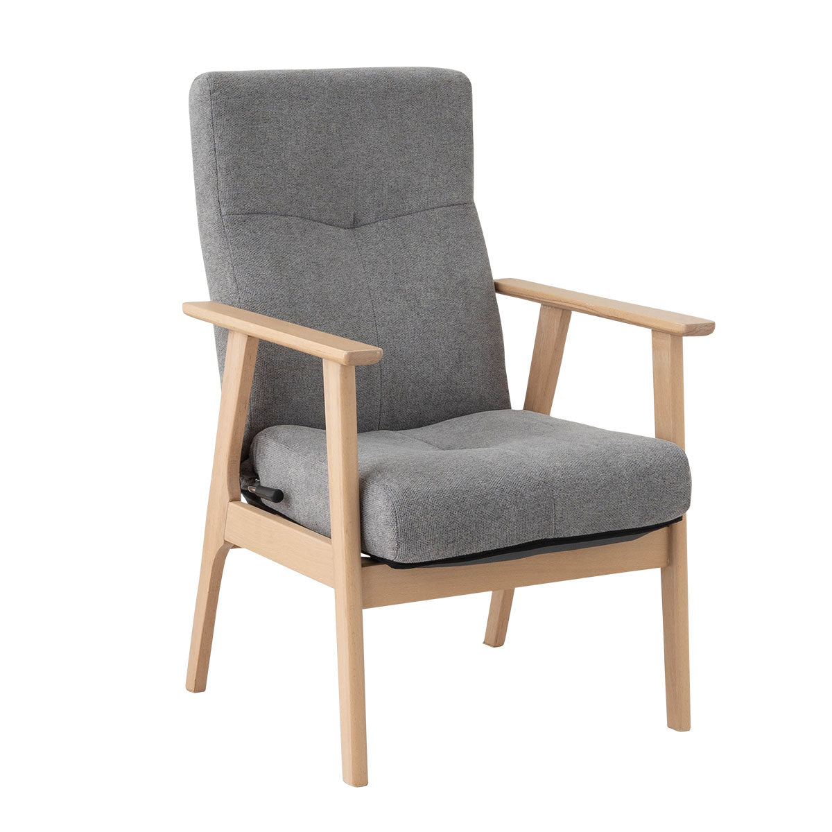 ブナ無垢材 ポケットコイル 高座椅子 リクライニングチェア