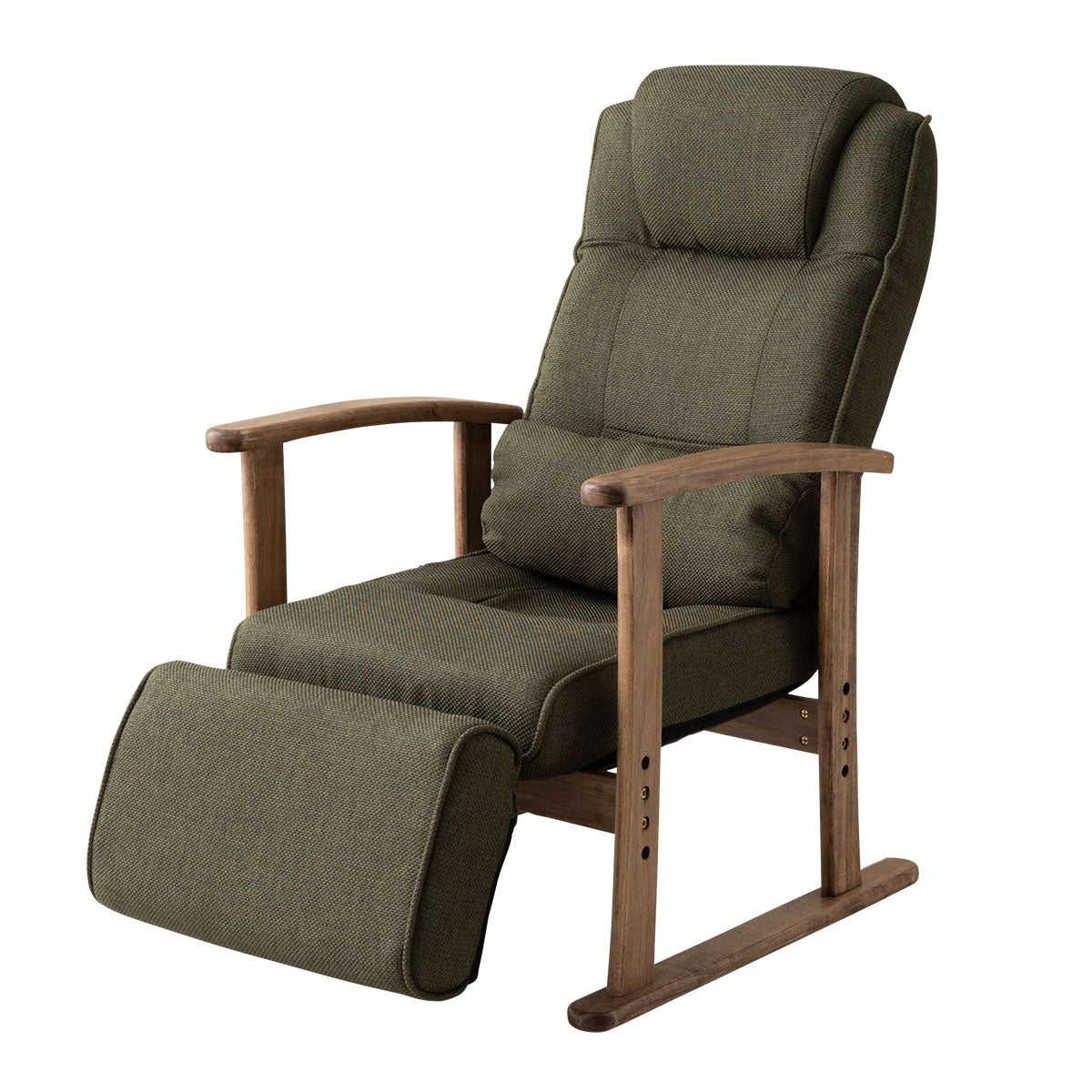 ポケットコイル 高座椅子 「かなた」 調節できるオットマン付き