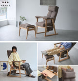 本を読むための椅子 オットマンスツール 2点セット 完成品 隙間を支える可動式クッション付き 読書用チェア リクライニングチェア パーソナルチェア 高座椅子 高さ調節可能 リクライニング機能搭載 腰痛対策 むくみ防止 akari あかり