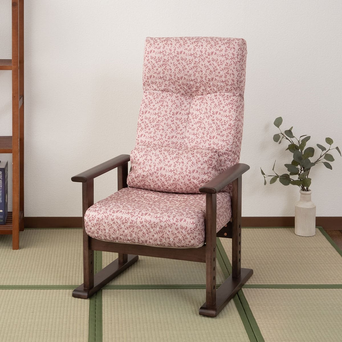 高座椅子 リクライニングチェア きらく レバータイプ 高さ調節