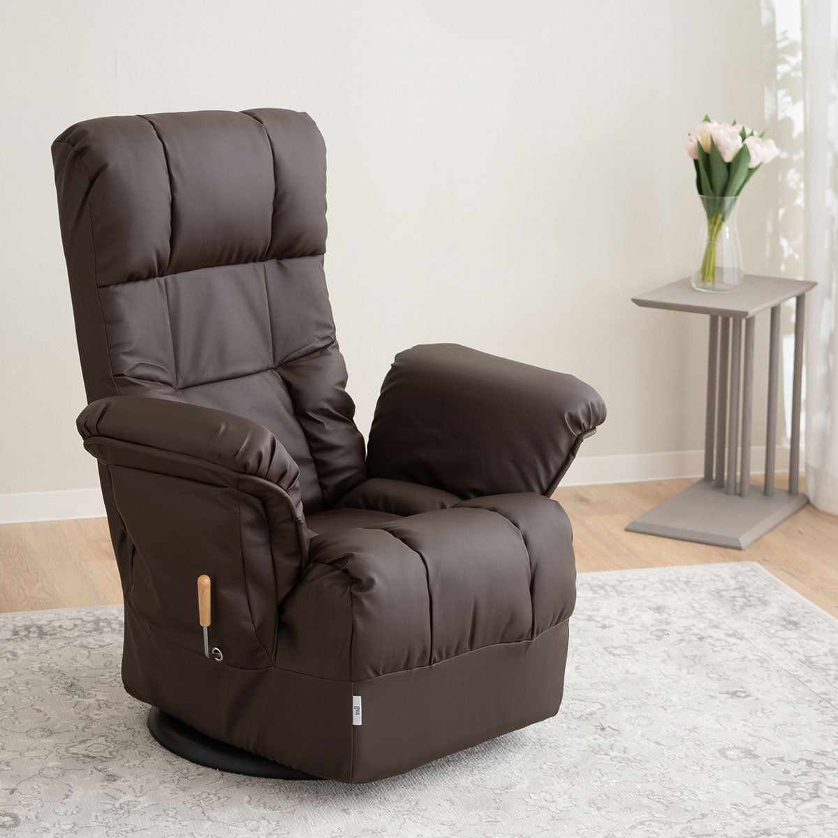 回転式 リクライニングチェア 高座椅子 完成品 ポケットコイル 1人用