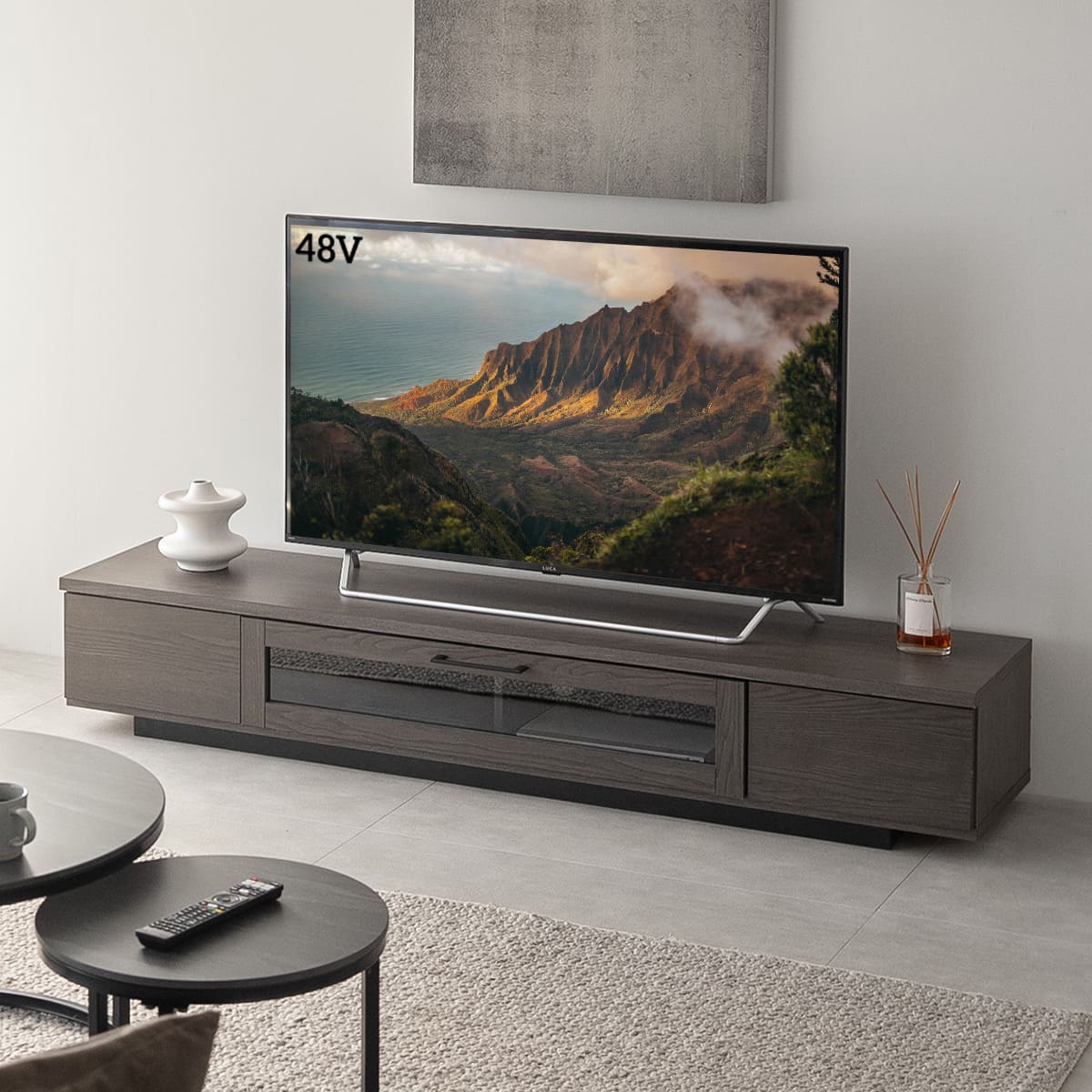 テレビボード テレビ台 幅180cm 32型～75型対応 完成品 日本製 ローボード テレビラック AVラック 収納棚 ロータイプ フラップ扉 引き出し収納 大型テレビ対応