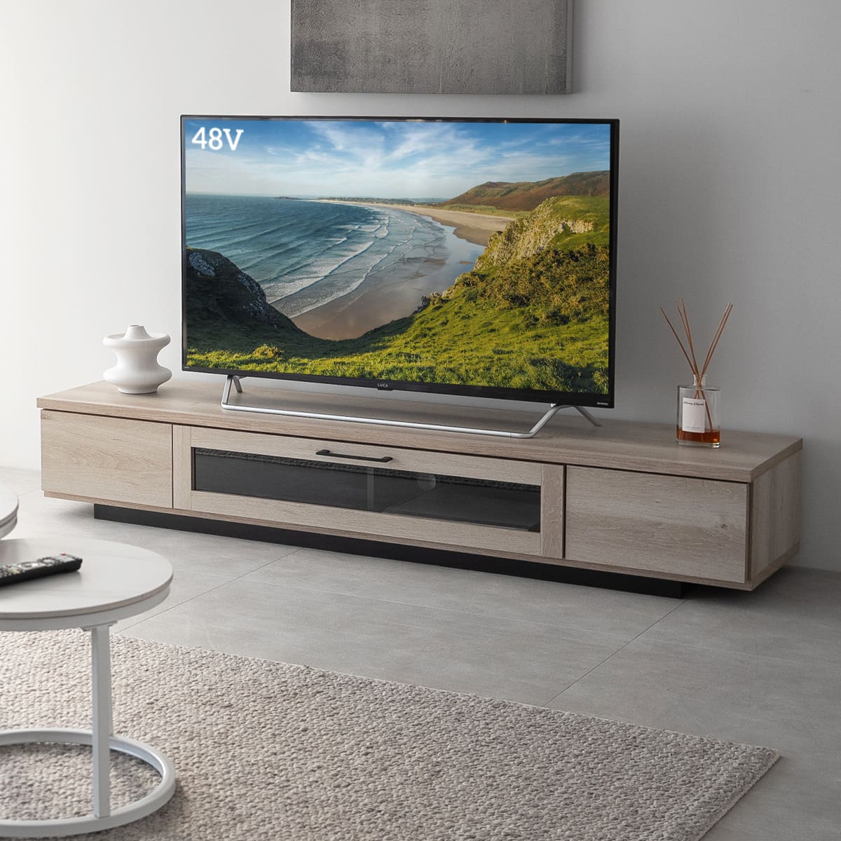 テレビボード テレビ台 幅180cm 32型～75型対応 完成品 日本製 ローボード テレビラック AVラック 収納棚 ロータイプ フラップ扉 引き出し収納 大型テレビ対応