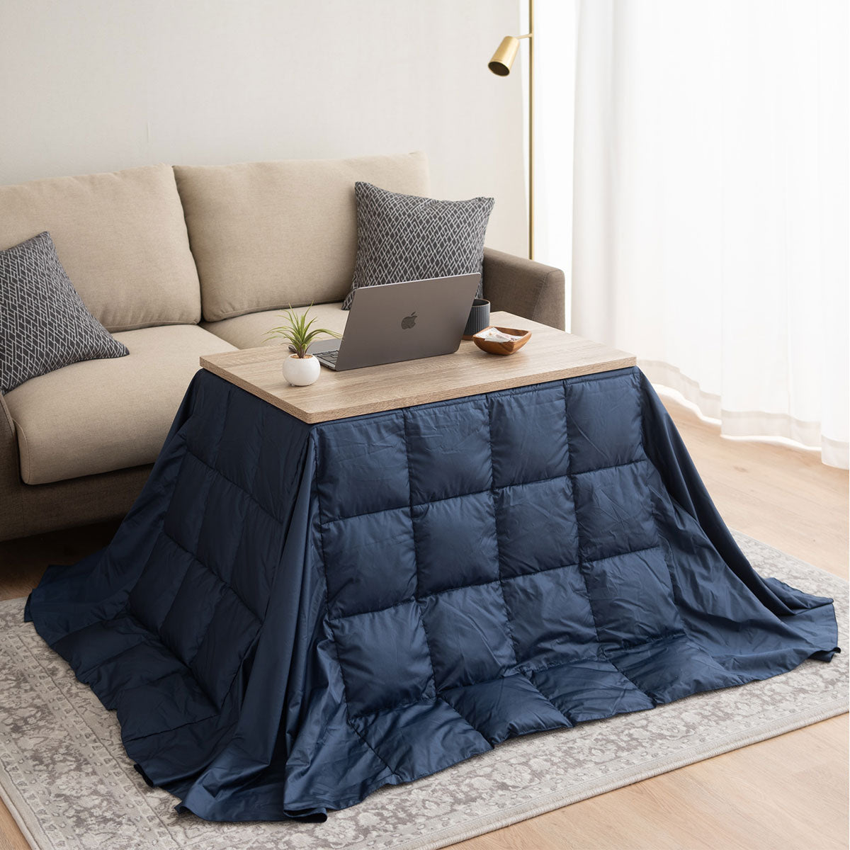 こたつテーブル＋こたつ掛け布団 セット ハイタイプ 幅80cm DIVANO