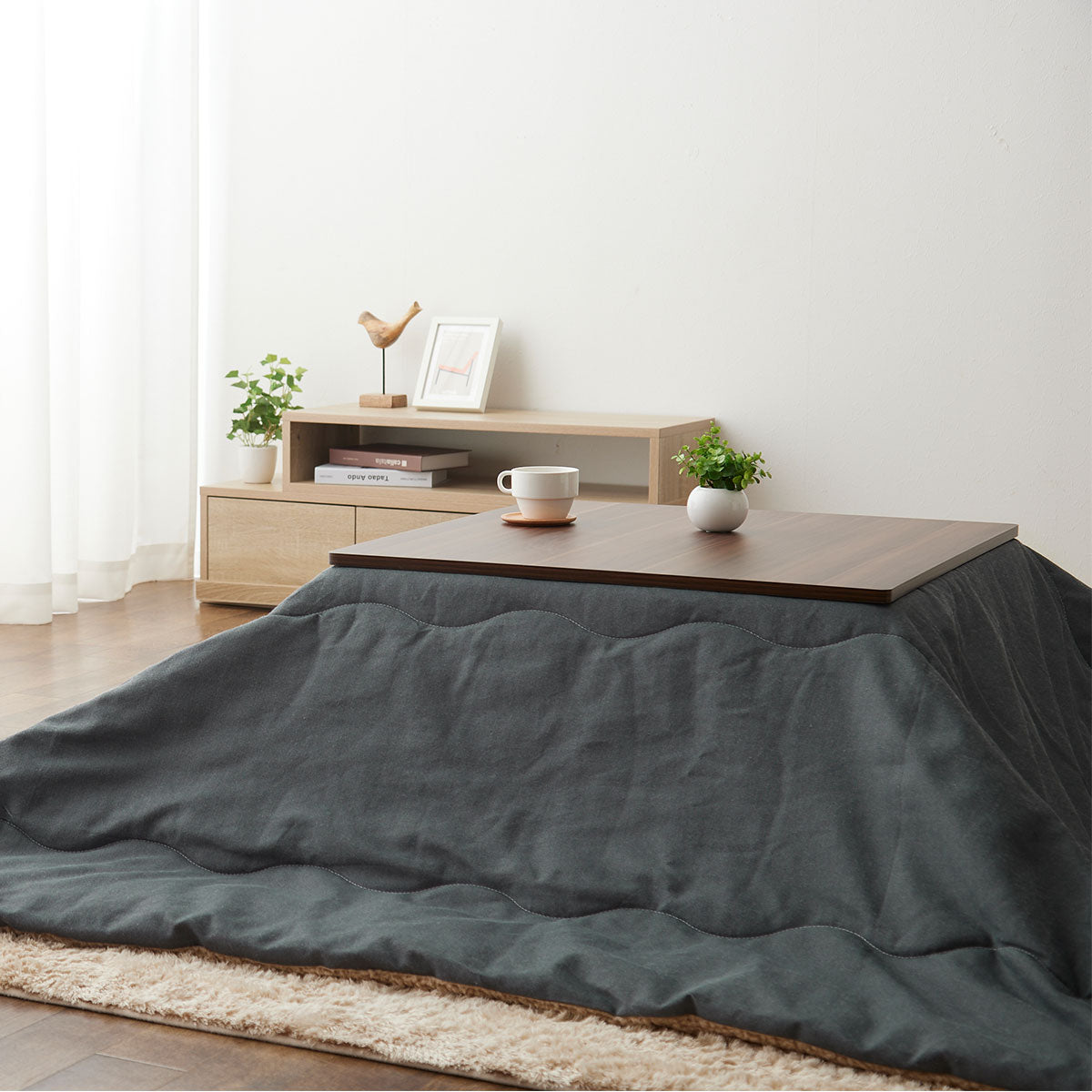 こたつテーブル＋こたつ掛け布団 セット 正方形 68cm