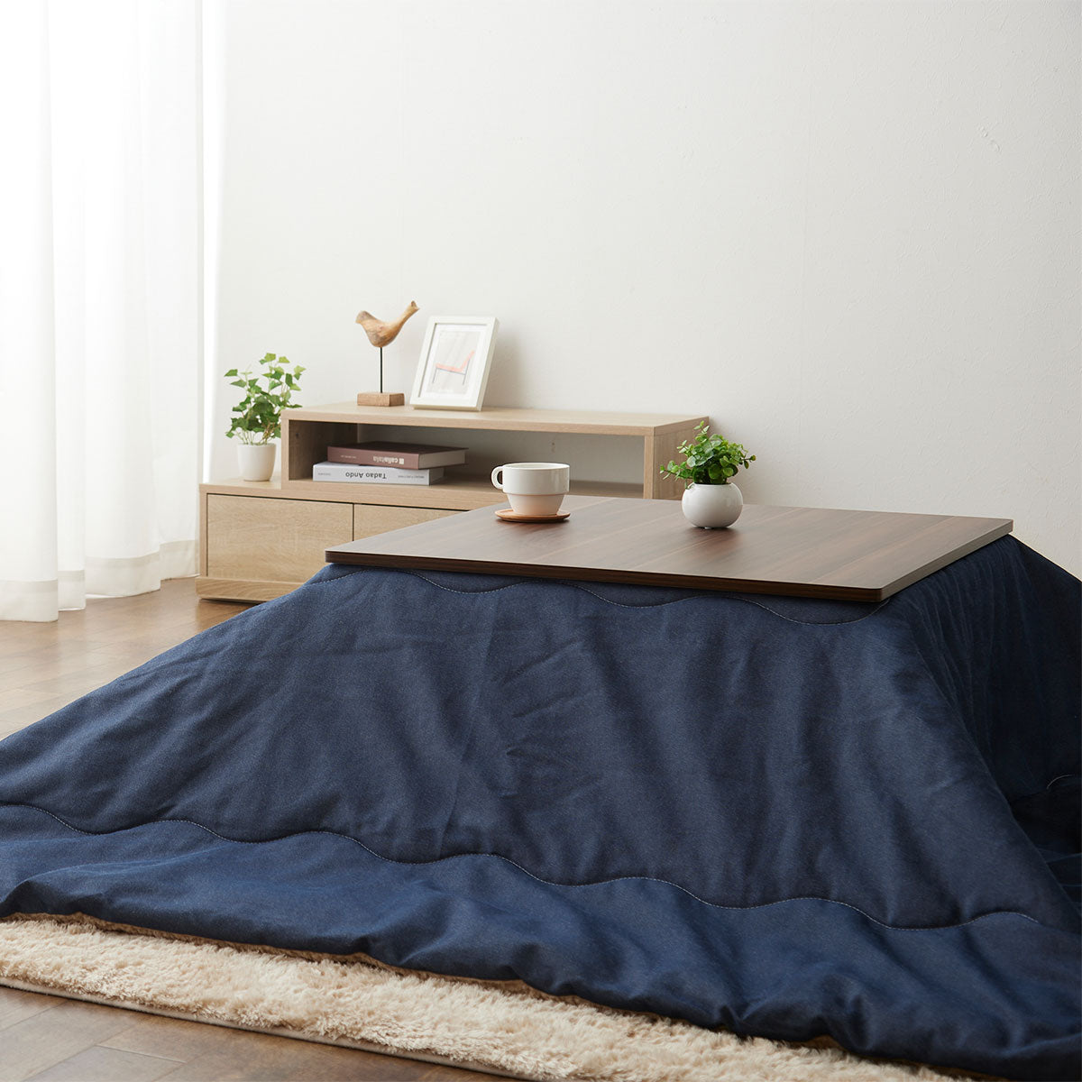 こたつテーブル＋こたつ掛け布団 セット 正方形 68cm