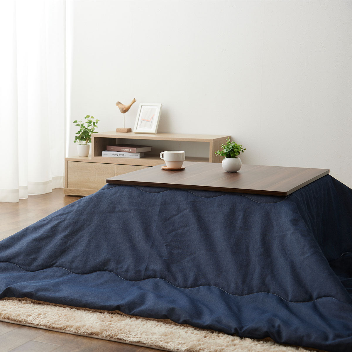 こたつテーブル＋こたつ掛け布団 セット 正方形 68cm