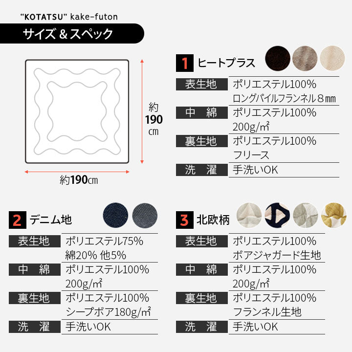 こたつテーブル＋こたつ掛け布団 セット 正方形 68cm