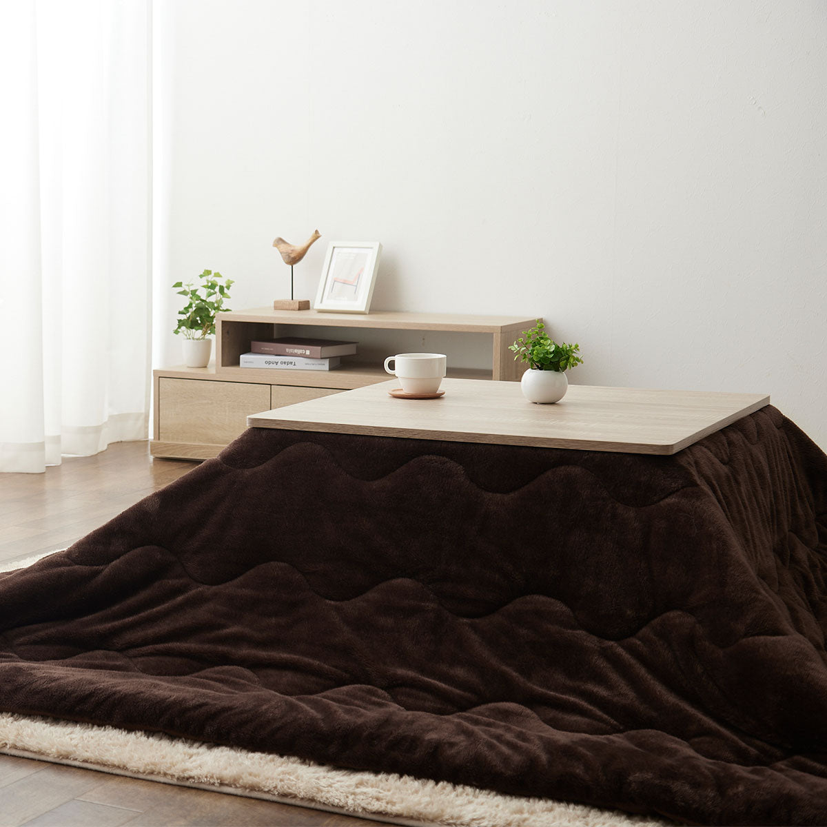こたつテーブル＋こたつ掛け布団 セット 長方形 90cm