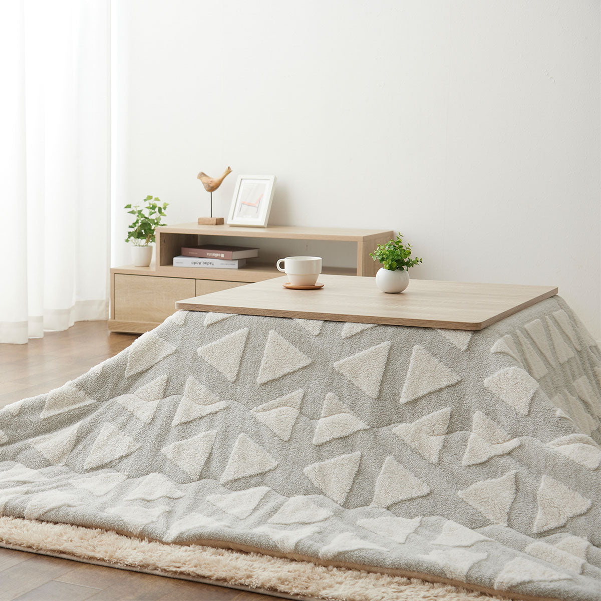 こたつテーブル＋こたつ掛け布団 セット 長方形 90cm