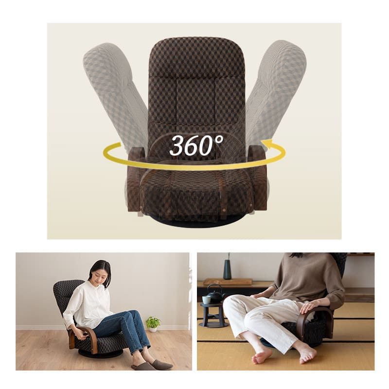 座椅子　リクライニング　リクライニングチェア回転式　ホワイト　1人掛け アイリスオーヤマ 座椅子 回転チェア 椅子 一人掛け