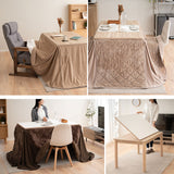 DEETA ディータ こたつテーブル＋こたつ掛け布団 2点セット 幅120cm 長方形 ダイニング用 高さ調節可能 こたつ布団 ダイニングテーブル やぐら 机