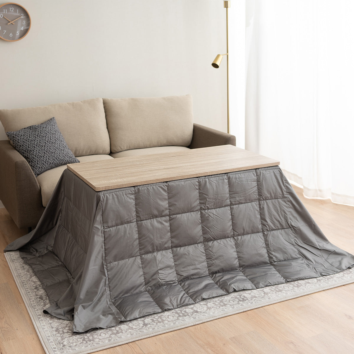 DIVANO ディバーノ こたつテーブル＋こたつ掛け布団 2点セット 幅120cm 長方形 ソファ用 リバーシブル こたつ布団 やぐら 机 ソファ