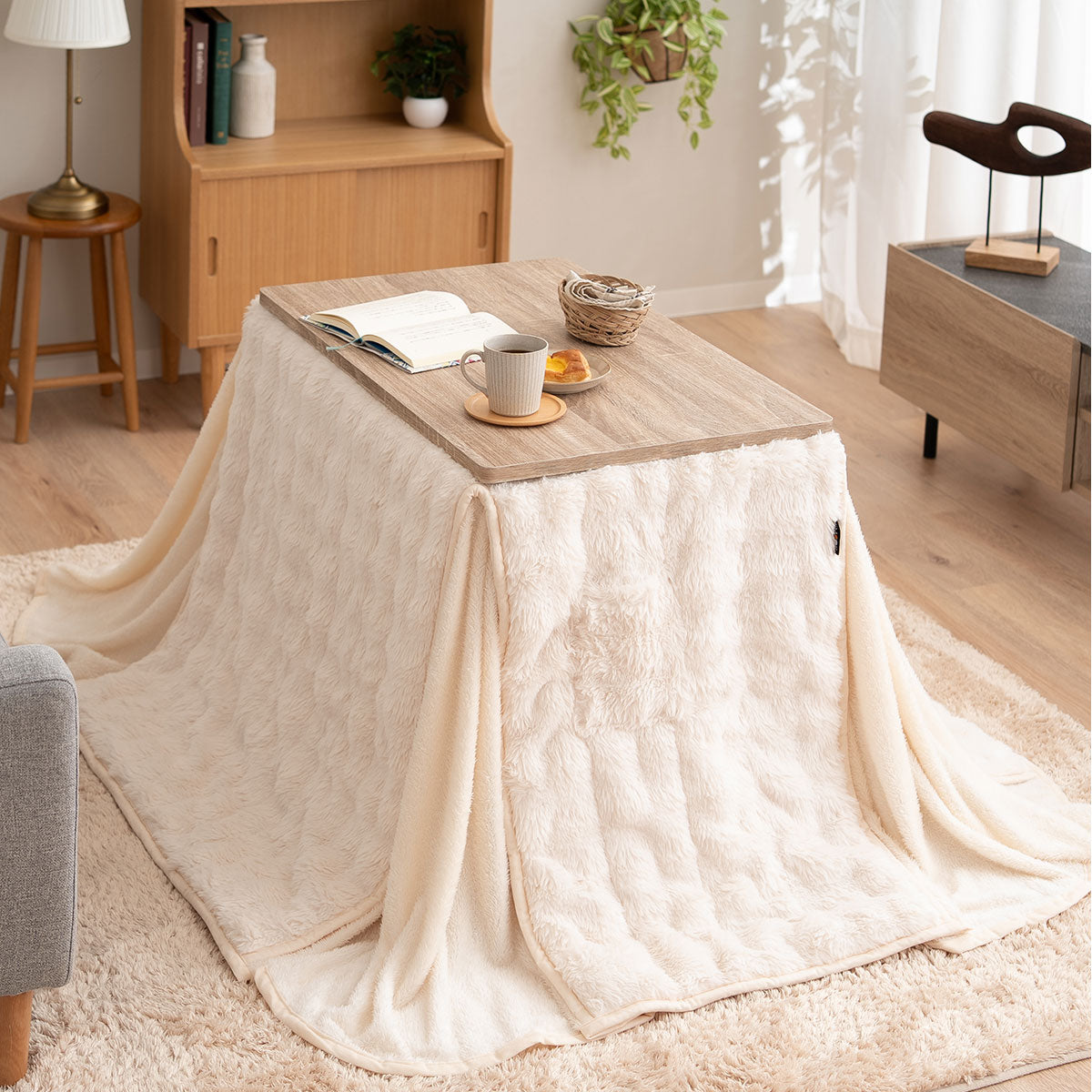 DIVANO ディバーノ こたつテーブル＋こたつ掛け布団 2点セット 幅80cm 長方形 ソファ用 リバーシブル こたつ布団 やぐら 机 ソファ