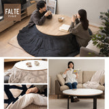 FALTE ファルテ こたつテーブル＋こたつ掛け布団 2点セット 直径105cm 円形 ロータイプ 折りたたみ こたつ布団 やぐら テーブル 机