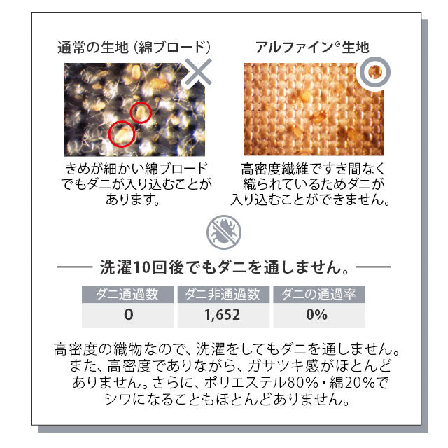 ピロケース 43×63㎝ 日本製 抗菌・防臭・防ダニ