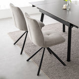 ダイニングチェア 同色 2脚セット 回転式 自動リターン機能付き ファブリック スチール脚 椅子 いす イス チェア 1人掛け 1人用