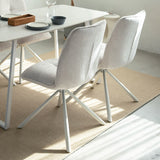 ダイニングチェア 同色 2脚セット 回転式 自動リターン機能付き ファブリック スチール脚 椅子 いす イス チェア 1人掛け 1人用