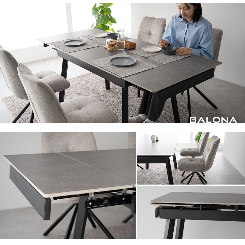 ダイニングテーブル 幅120cm 伸長式 長方形 4人掛け セラミック 食卓