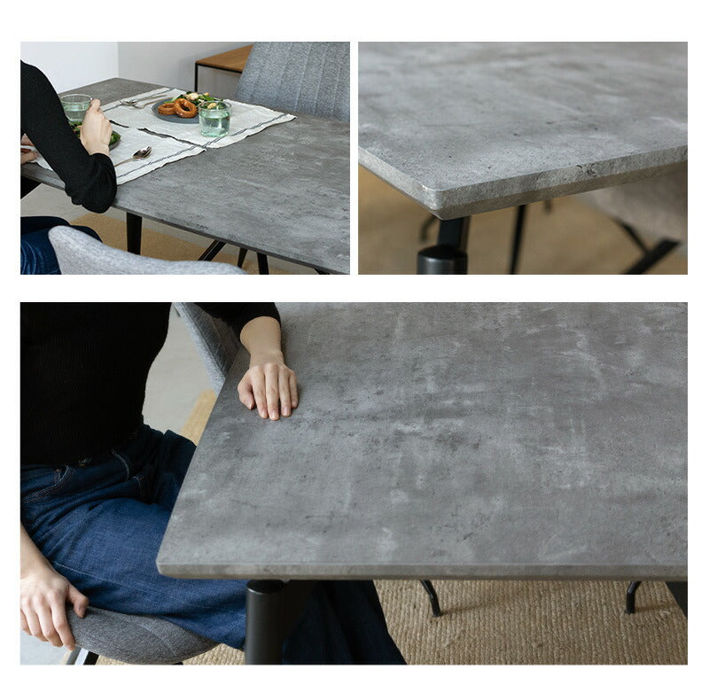 M⭐︎ストーングレーダイニングテーブル ダイニングテーブル 幅160cm 長方形 4人掛け ストーン調 テーブル 食卓