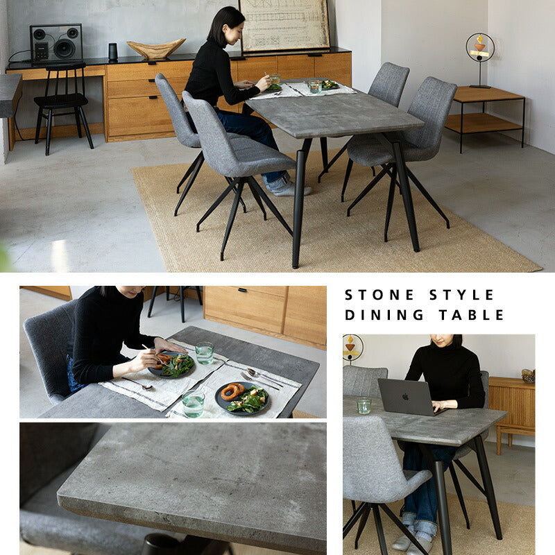 ダイニングテーブル 食卓テーブル 幅160cm 長方形 ストーン調 センターテーブル リビングテーブル 石目調 スチール脚 食卓用 リビング ダイニング