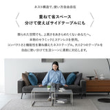 ネストテーブル 幅60cm 正方形 大小セット セラミック センターテーブル ローテーブル サイドテーブル コーヒーテーブル ミニテーブル 石目調 スチール脚 棚付き