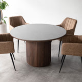 ENOAH エノア ラウンドダイニングテーブル 直径114cm セラミックブラウン ダイニングテーブル ダイニングテーブル 食卓テーブル  食卓用 リビング ダイニング