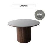 ENOAH エノア ラウンドダイニングテーブル 直径114cm セラミックブラウン ダイニングテーブル ダイニングテーブル 食卓テーブル  食卓用 リビング ダイニング