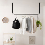 ハンガーパイプ 幅120cm 吊り下げ式 コ型 ネジ付き ハンガーラック シーリングハンガー ハンガーバー ランドリーバー 物干し 室内干し ディスプレイ ハンギング 吊り下げ収納 天井