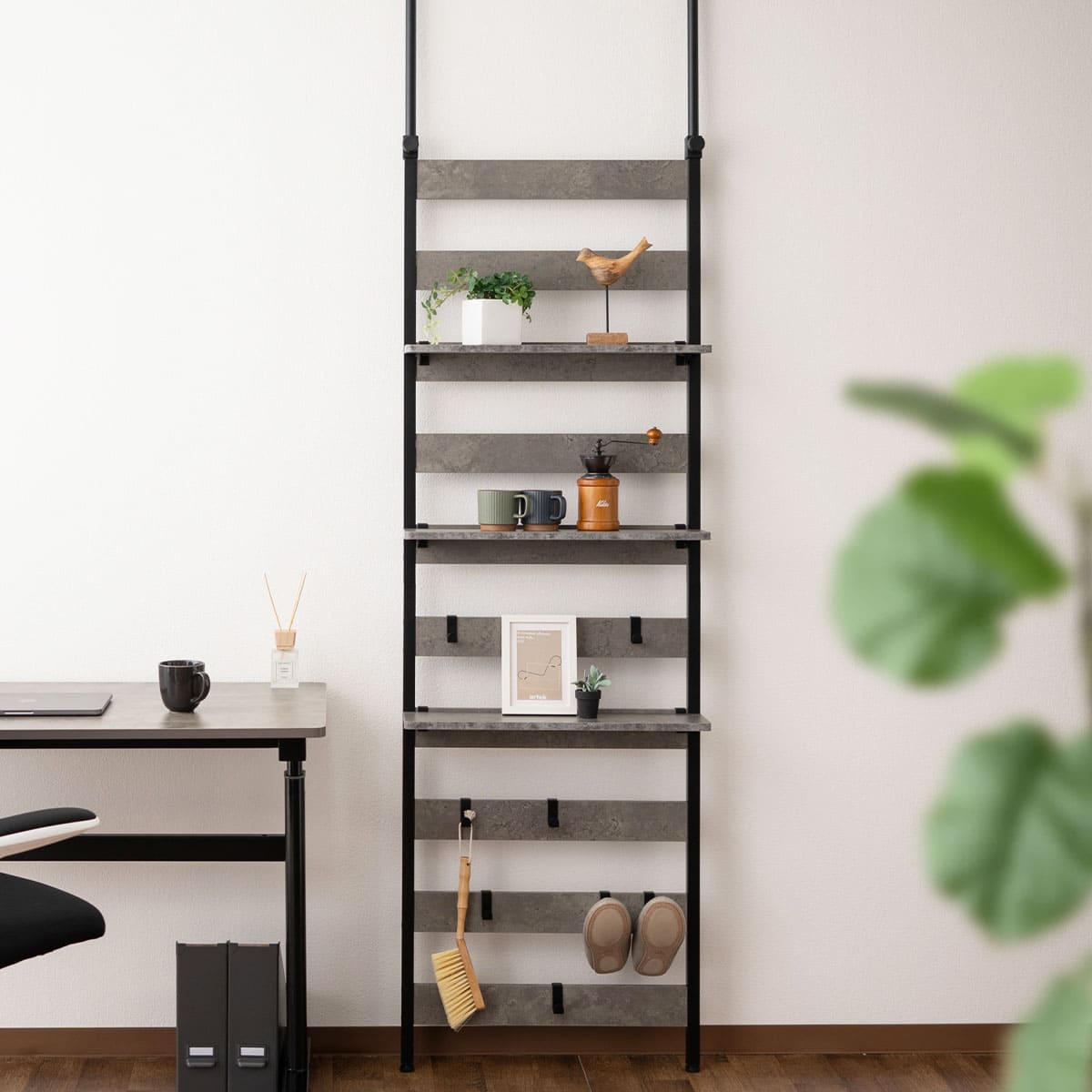 HEIM】 ウォールラック つっぱり収納 幅60 幅80 ディスプレイ 壁