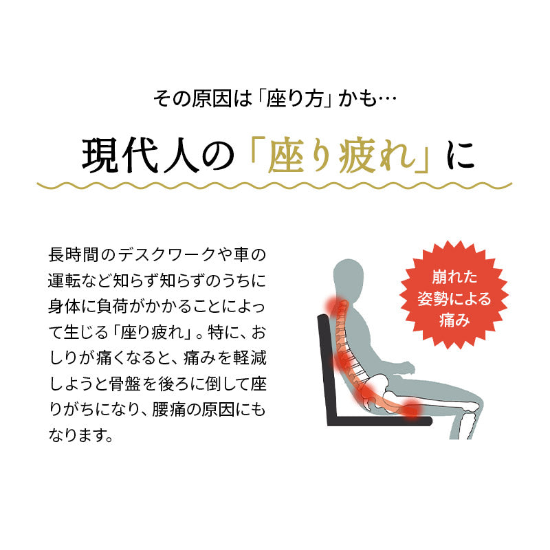 車椅子のクッションメーカーが作ったシートクッション 座布団 滑り止め付き 生活防水 腰痛対策 医療 介護
