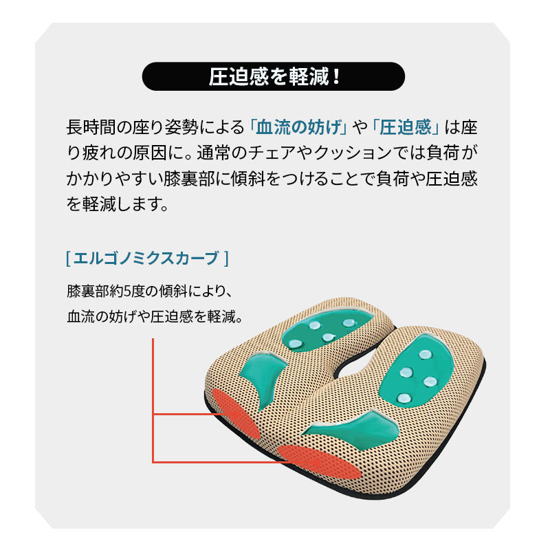 車椅子のクッションメーカーが作ったシートクッション 座布団 滑り止め付き 生活防水 腰痛対策 医療 介護