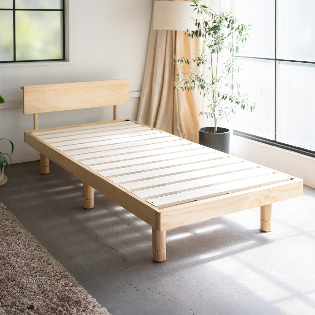丈夫なすのこベッド ベッドフレーム 頑丈 天然木 無垢材 すのこ スノコ ベッド 抗菌 調湿 保温 高通気 湿気対策 カビ対策 青山ショールーム体験可