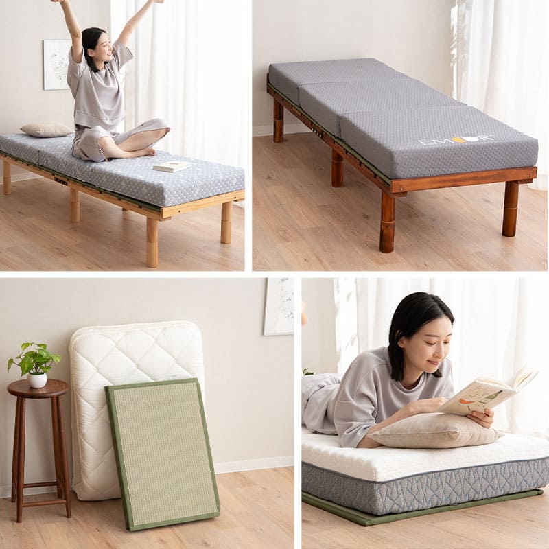 デイベッド 3点セット コンパクトショート 畳マット すのこベッド 3