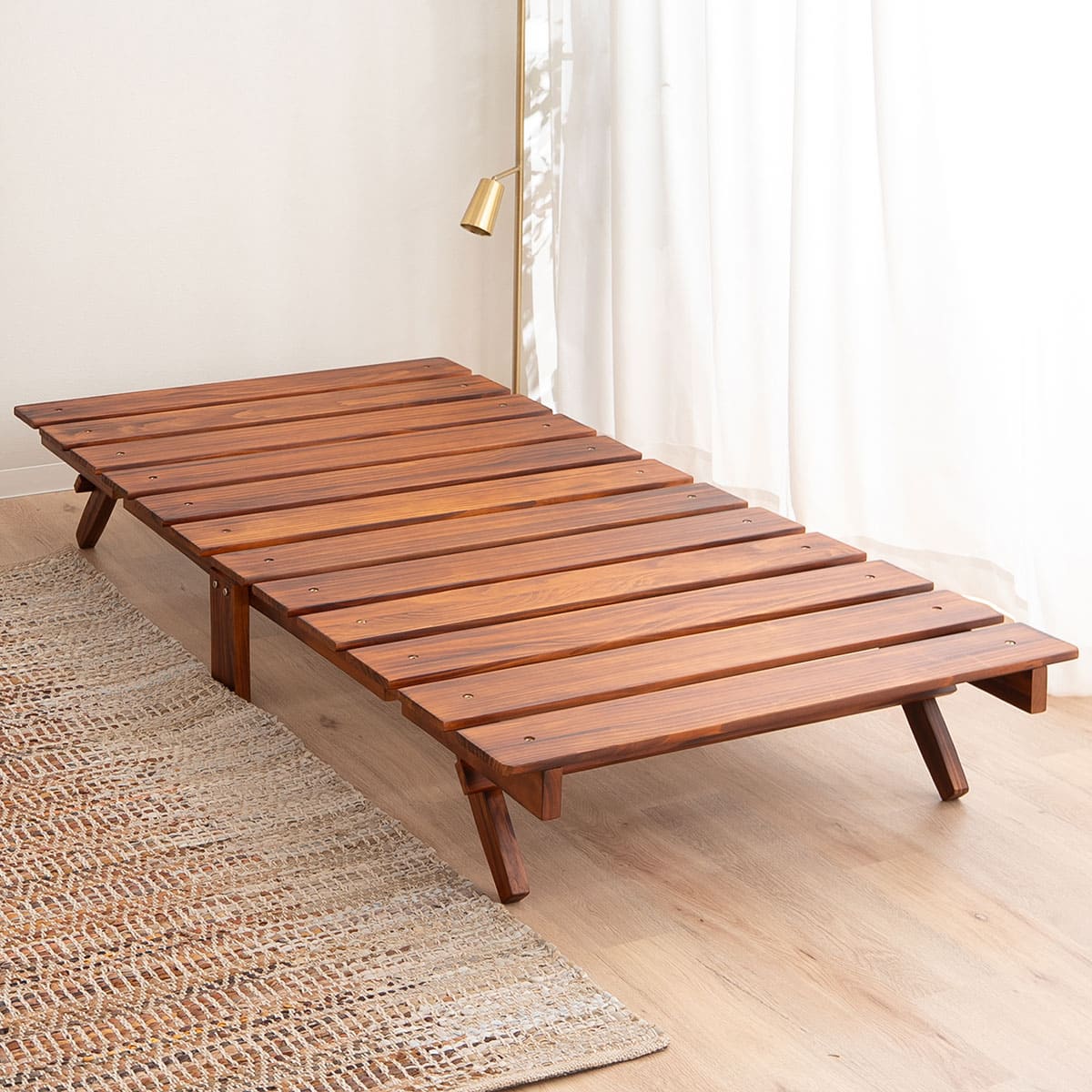OSMOS 折りたたみベッド シングルサイズ 天然木 すのこ ベッド 調湿 高通気 湿気対策 カビ対策