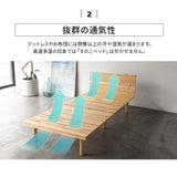 高さが変えられる 天然木 すのこ ベッド OSMOS PLUS (オスモス プラス) ベッドフレーム ヘッドボード付き 2口コンセント付き 3段階高さ調節可能 スノコ 調湿 湿気対策 カビ対策