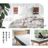 すのこベッド OSMOS PLUS ノンコイルマットレス ROYAL 2点セット シングルサイズ ヘッドボード付き コンセント付き 木製 天然木 ベッドフレーム ロイヤルマットレス 極厚マットレス 高反発マットレス ウレタンマットレス